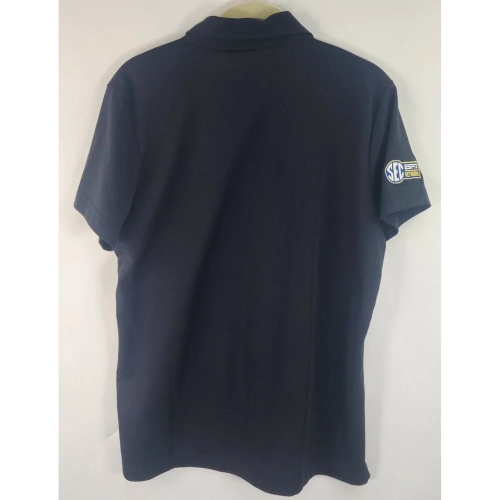 Travis Mathew Oceanside Solid Polo Women's L Black Golf Stretch SEC ESPN Logo